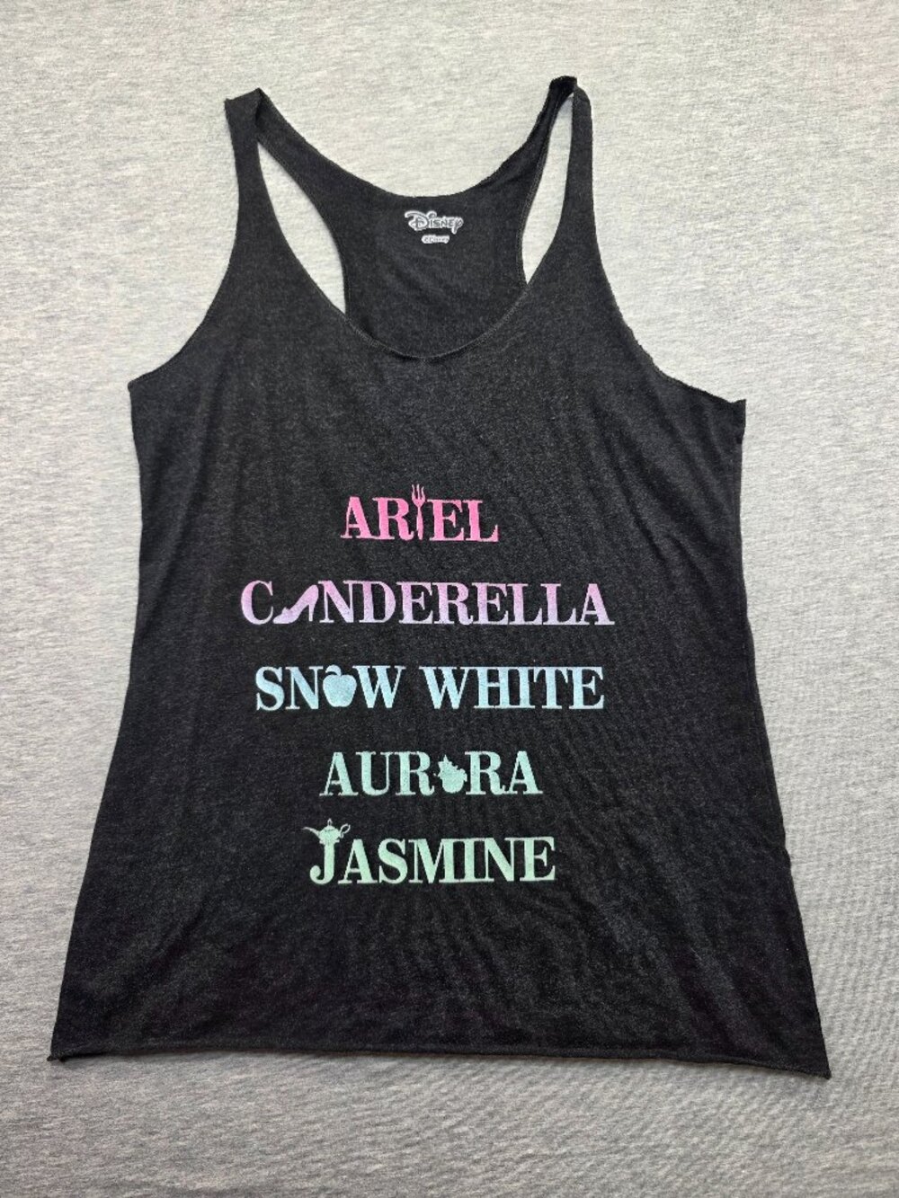 Disney Princess Names Tank Top Ariel Cinderella Snow White Aurora Jasmine